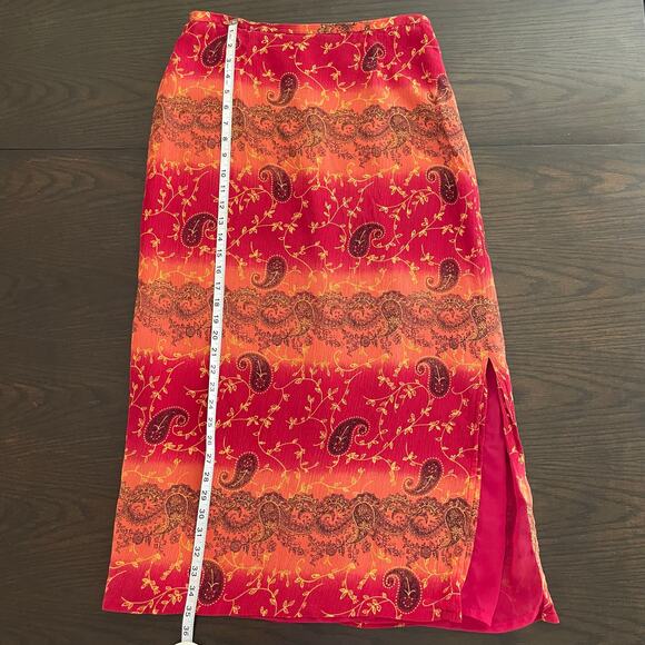 Style & Co. Collection Silk Paisley Design Maxi Skirt Womens 12, 90s Boho Grunge - Picture 3 of 7